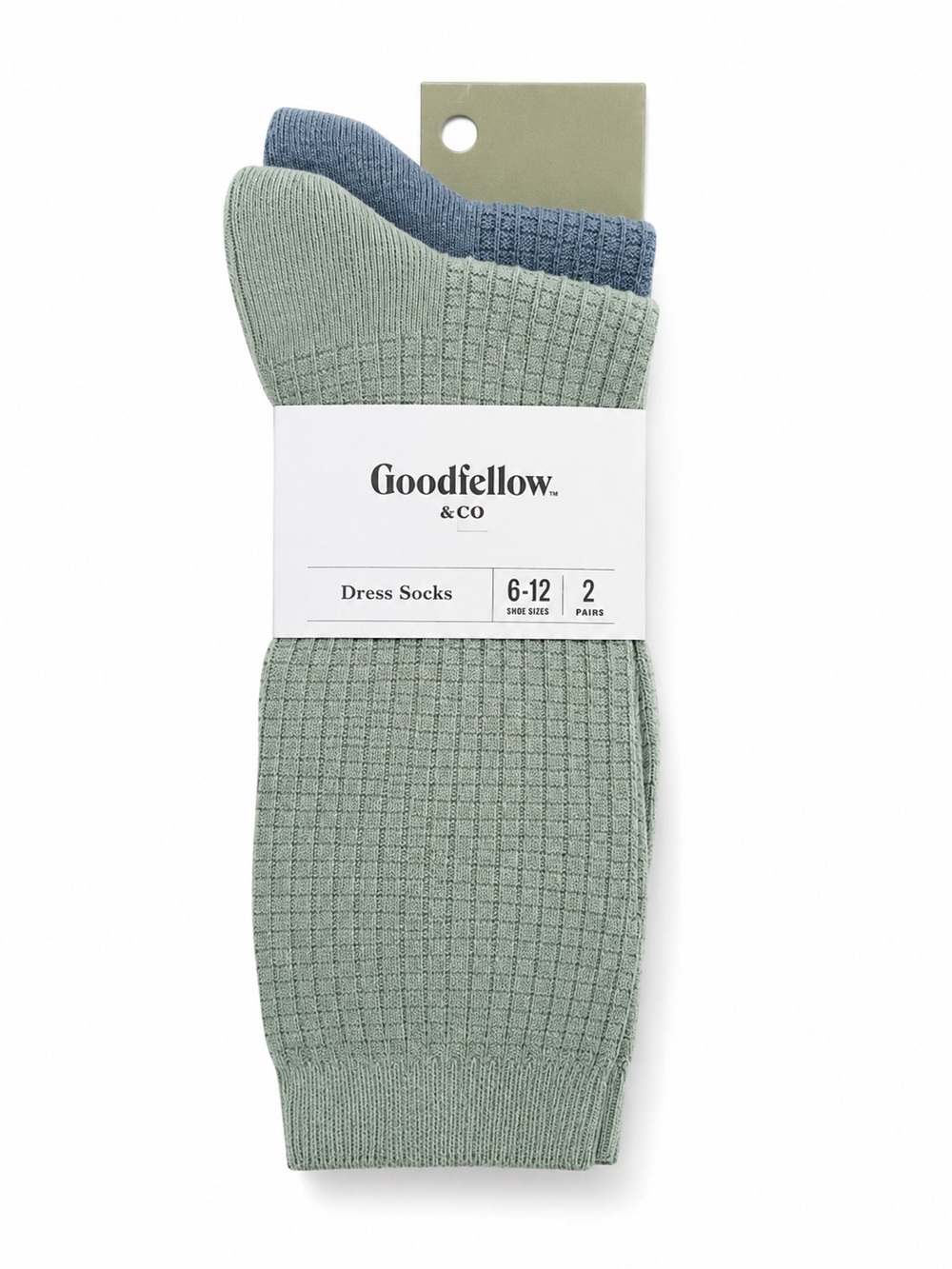 Goodfellow & Co Men's Dress Socks in Sage Green & Slate Blue - 2 Pack